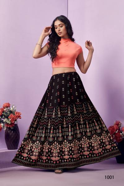 FLARED SKIRT BY BLUEHILLS DESIGNER PRINTED SKIRT ANARKALI STYLE WHOLESALER IN SURAT